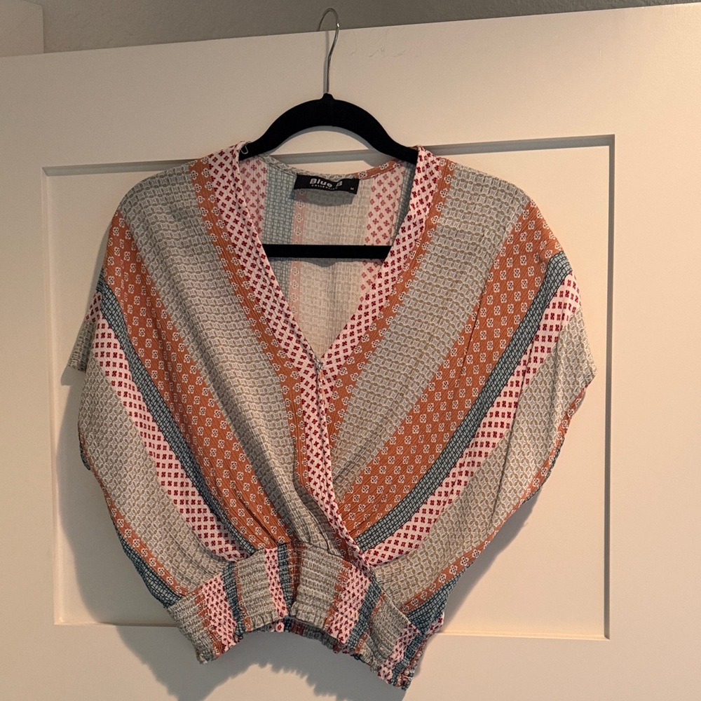 Multicolor V-Neck Blouse